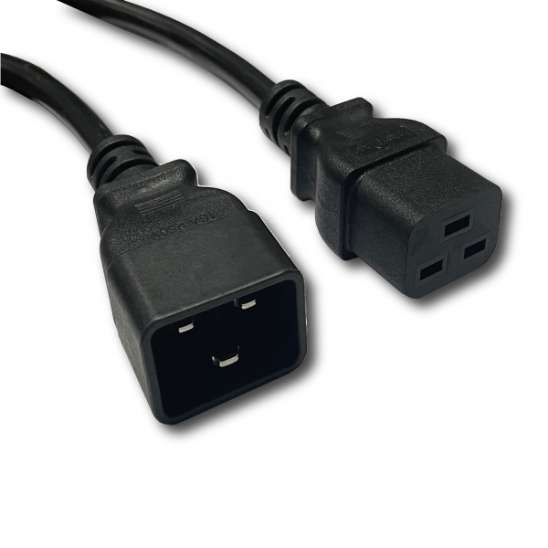 Interface® IEC320 C19 to IEC320 C20 Power Extension Cord, 16 Amps 250V, 1.5 sqmm, 3 Meter(s), Black